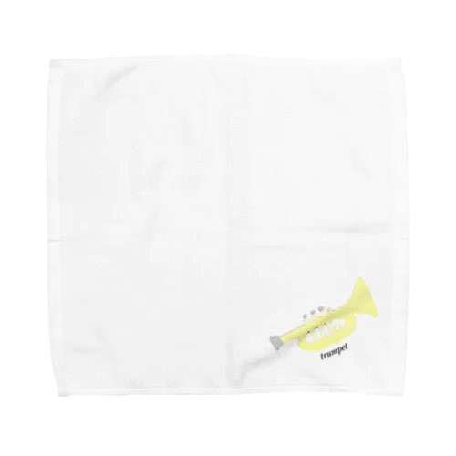 トランペット柄のタオルハンカチ Towel Handkerchief