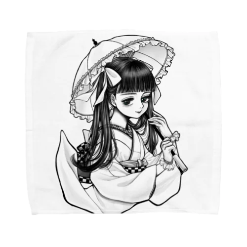 日傘の美少女 Towel Handkerchief