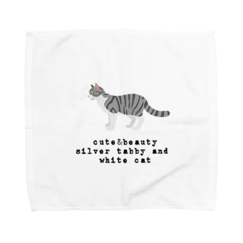 猫1-10 サバ白猫 Towel Handkerchief