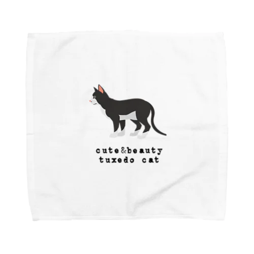 猫1-17 タキシード猫 Towel Handkerchief