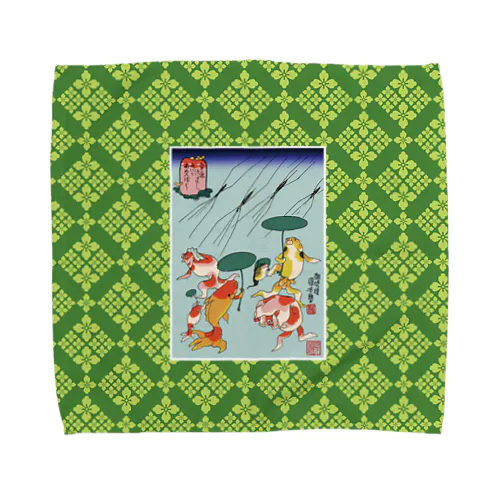 金魚づくし にはかあめんぼう Towel Handkerchief