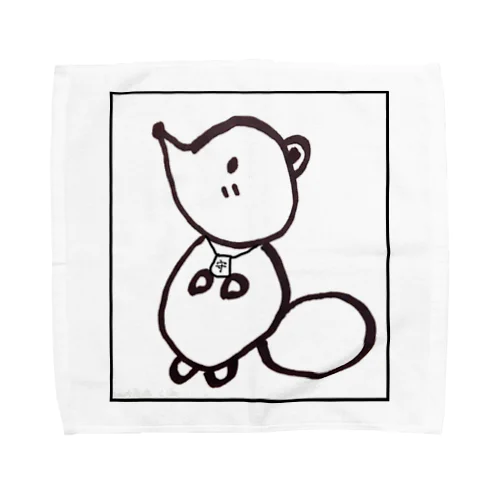 白狸のポンくん(枠入り) Towel Handkerchief