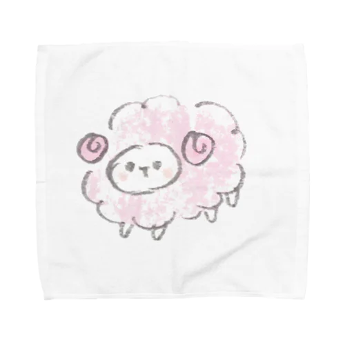 パステルひつじさん (ピンク) Towel Handkerchief