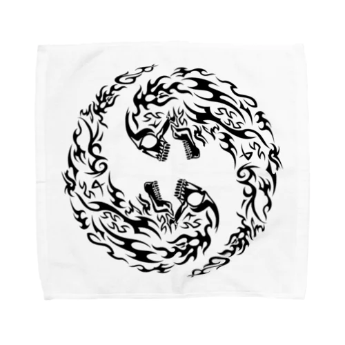 合わせ二つ髑髏 黒（オリジナル家紋シリーズ） Towel Handkerchief