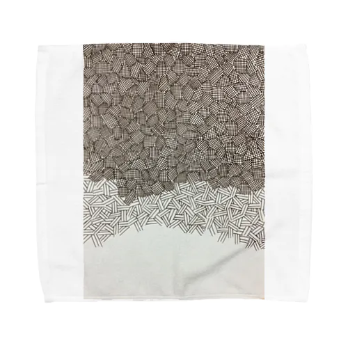格子状と三本線カケアミ Towel Handkerchief