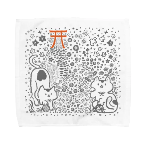 たわむれる招き猫⛩ Towel Handkerchief