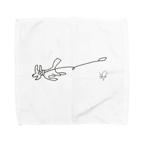 逃げた犬ハンカチ（サイン有り） Towel Handkerchief