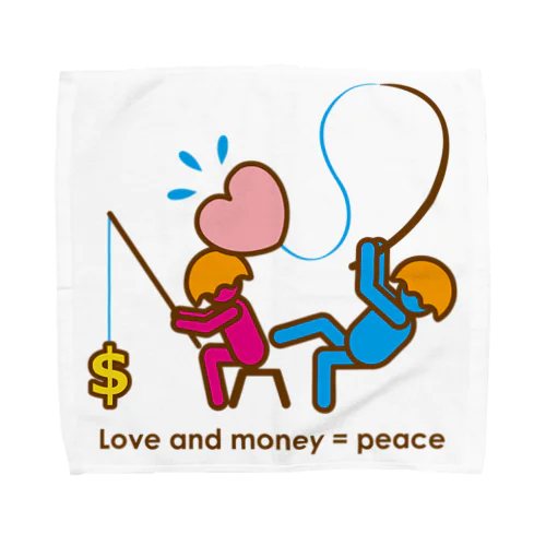 lone and money = peace_fishing_item タオルハンカチ