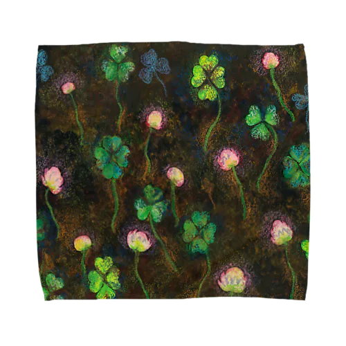 ピンクの花のクローバー Towel Handkerchief