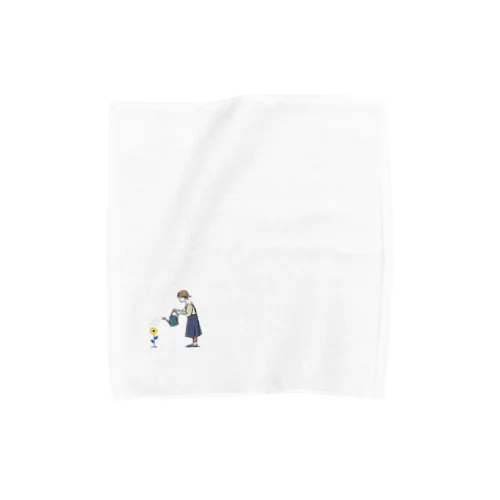 ひまわりと女の子 Towel Handkerchief