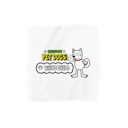 【1102M】C･PETDOGS『White Shiba』タオルハンカチ Towel Handkerchief