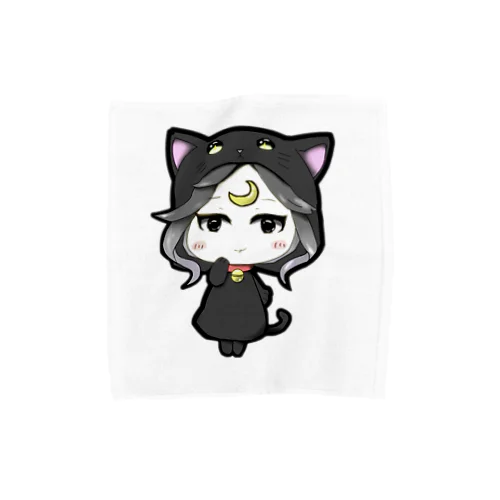 さわでぃあ🌙黒猫バージョン Towel Handkerchief