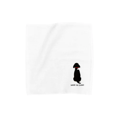 黒ビーグル後ろ姿_MADE IN CHINO Towel Handkerchief