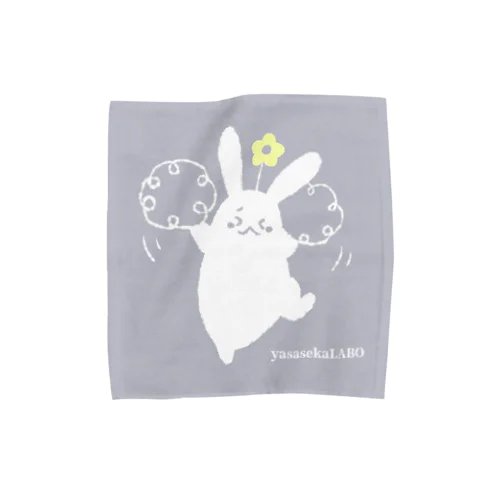 やさせか◎花うさぎの応援／グレー Towel Handkerchief