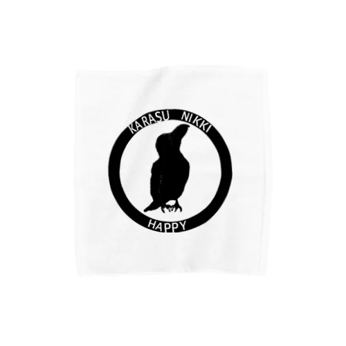 カラス日記ロゴ入りシルエットハッピー Towel Handkerchief