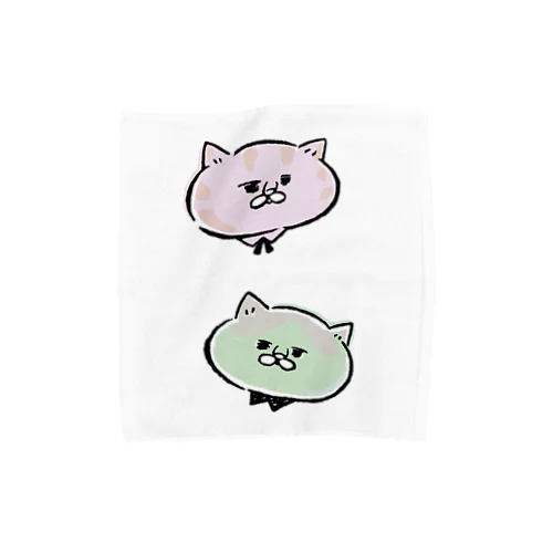 ２匹の猫（猫シリーズ） Towel Handkerchief