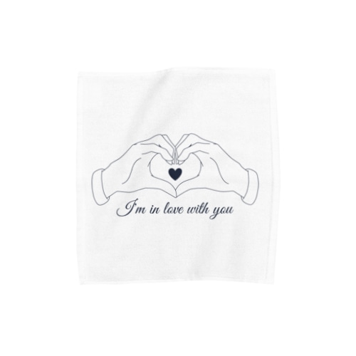 両手でハートマーク Towel Handkerchief