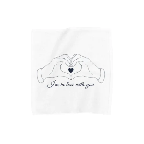 両手でハートマーク Towel Handkerchief