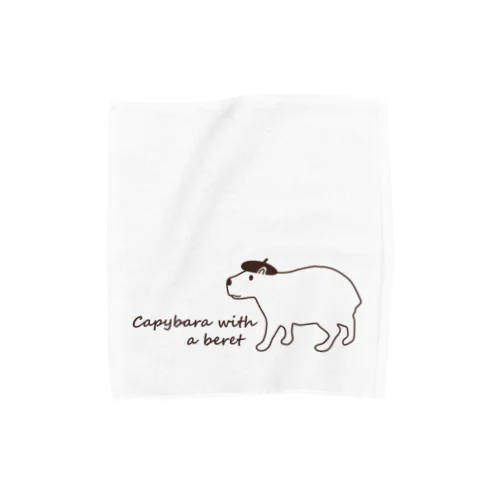 カピバラとベレー帽 Towel Handkerchief