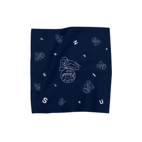 SUSTAINABULハンカチ(ネイビー) Towel Handkerchief