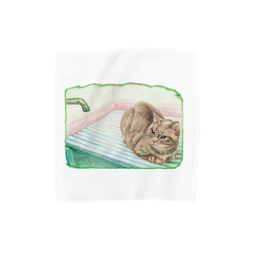 待っている…猫 Towel Handkerchief