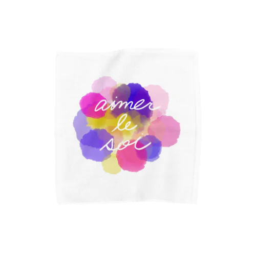 水彩 カラフル 愛 幸せ花 Towel Handkerchief