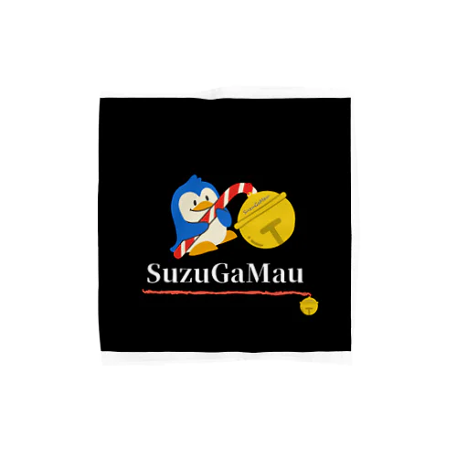 SuzuGaMau  Black Towel Handkerchief