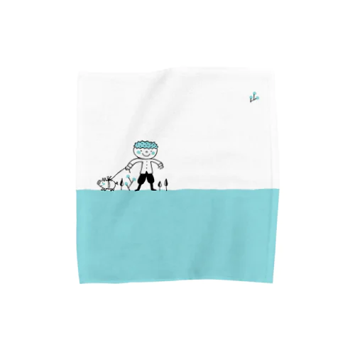 少年とぶたくん・ブルー Towel Handkerchief