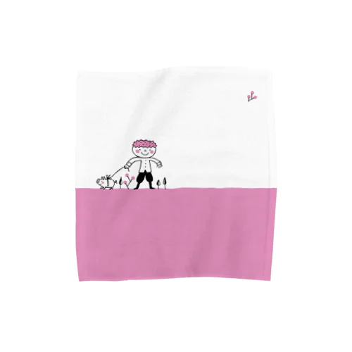 少年とぶたくん・ピンク Towel Handkerchief