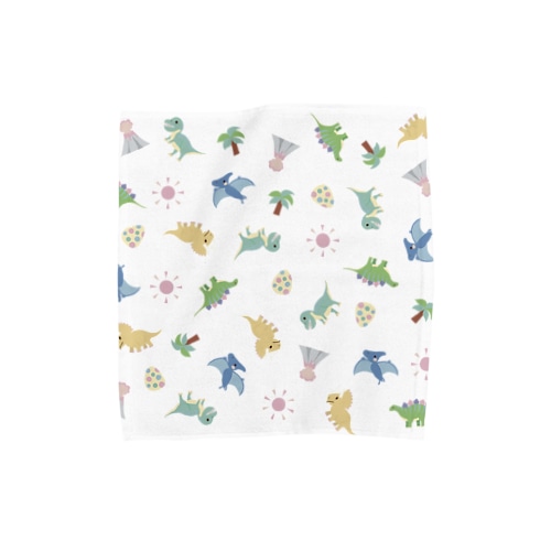 ゆるゆる恐竜さん（白） Towel Handkerchief