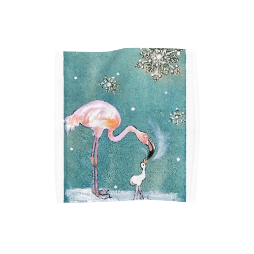 鳥の呼吸　フラミンゴの親子 Towel Handkerchief