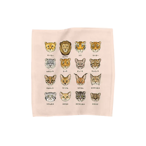 野生のにゃん図鑑 タオルハンカチM Towel Handkerchief