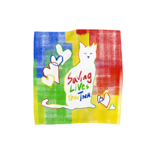 さくらねこ（Crayon Colorful） Towel Handkerchief