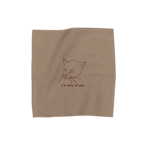 警戒中の猫 Towel Handkerchief