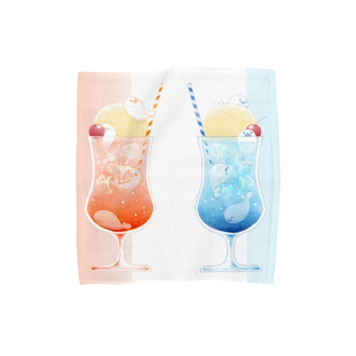 あざらしクリームソーダ・空＆夕日 Towel Handkerchief