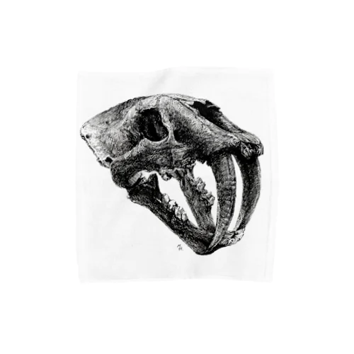 Smilodon(skull) タオルハンカチ