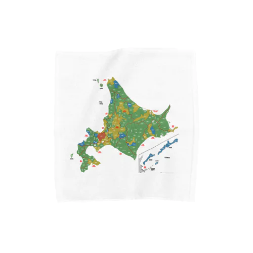 北海道179市町村地図 Towel Handkerchief