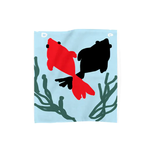 交錯する金魚 Towel Handkerchief