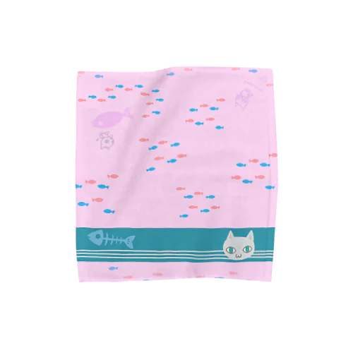 necofood きゅーぶ pink Towel Handkerchief