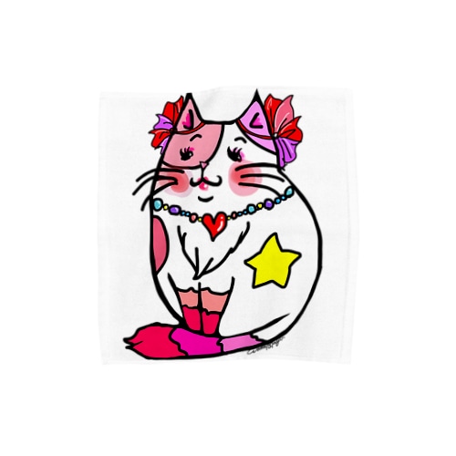 派手オシャレキャット Towel Handkerchief