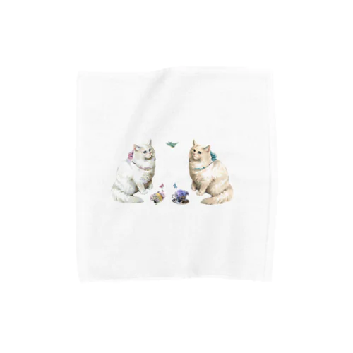 victorian cat Donation お茶会ねこちゃん ねこのお茶会 Towel Handkerchief