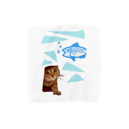 のぞき見にゃんこ Towel Handkerchief