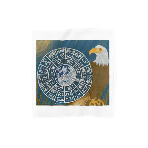 鷲と龍体文字フトマニ図シリーズ タオルハンカチ
