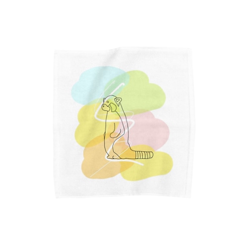 カラフルレッサーパンダ　 Towel Handkerchief