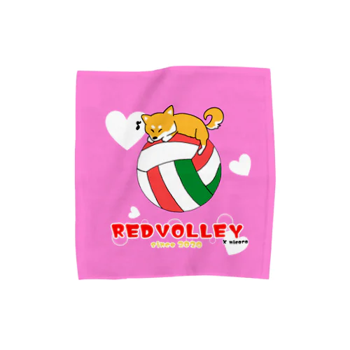 REDVOLLEY  × nicoro (バレーボール×柴犬) Towel Handkerchief