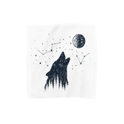 森と星と狼 Towel Handkerchief