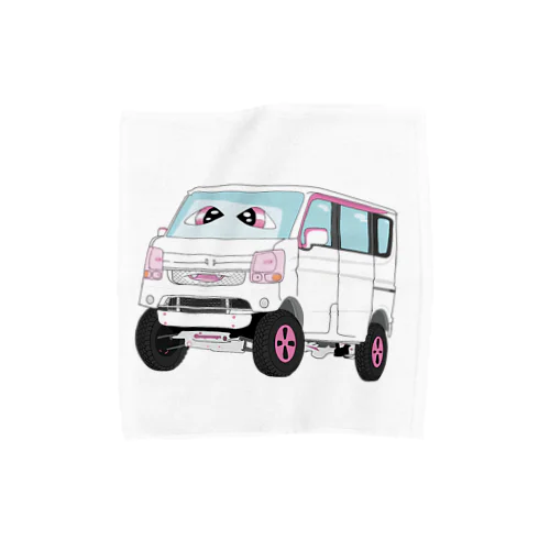 オフロード仕様に改造した軽自動車(女の子) Towel Handkerchief