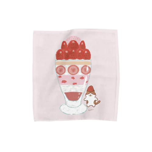 イチゴパフェとネコ Towel Handkerchief