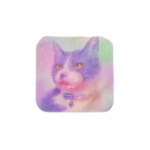虹色の猫 タオルハンカチ