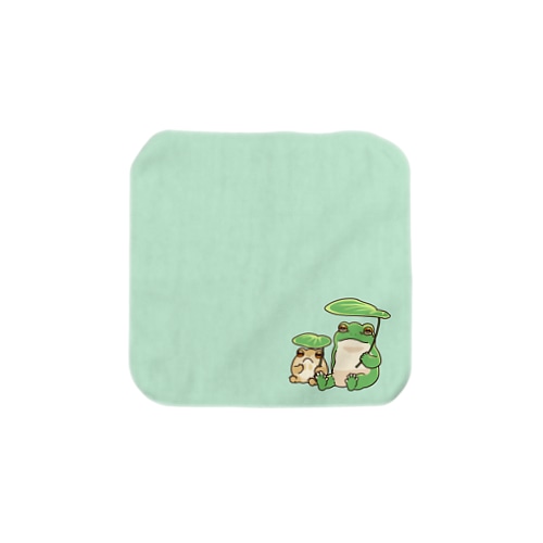 カエル　ハンカチ（グリーン） Towel Handkerchief